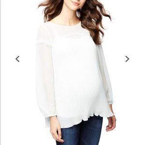 Pea In The Pod Pleated Lace Maternity Blouse-NWT